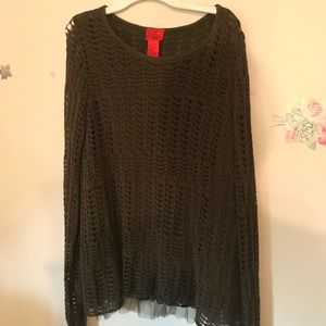 Olive green knitted top